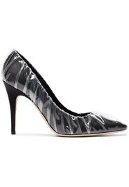 Off-White C/O Jimmy Choo Black Anne 100 PVC Wrapped Satin Pumps