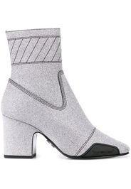 Off-White glitter ankle boots - Silver