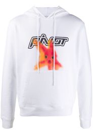 PLASTIC FISH SLIM HOODIE WHITE RED