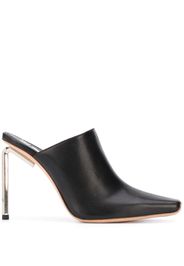 metallic-heel 110mm square-toe mules