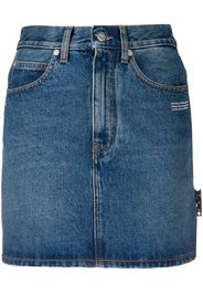 BLUE DENIM MINI SKIRT BLUE BROWN