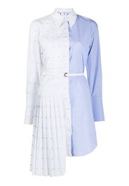OW LOGO PLISSE SHIRT DRESS LIGHT BLUE N