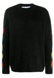 Arrows print brushed-effect jumper