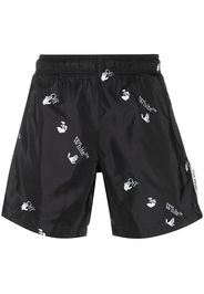 Off-White OW ALLOVER SWIMSHORTS BLACK WHITE