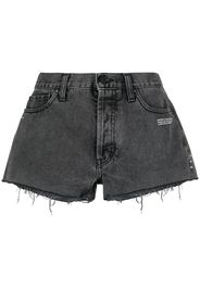 raw-edge logo denim shorts