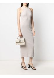 Off-White logo print ribbed jersey dress - Neutrals