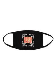 Off-White logo-print cotton face mask - Black