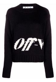 Off-White INTARSIA LOGO CREWNECK BLACK WHITE