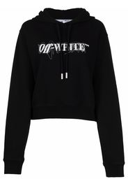 Off-White logo-print hoodie - Black