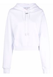 Off-White OFF STAMP CROPPED HOODIE WHITE BLACK