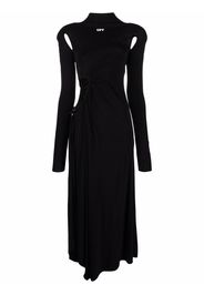 Off-White logo-print cut-out dress - Black