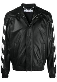 Off-White DIAG LEATHER BLOUSON BLACK WHITE