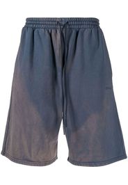 Off-White Diag-stripe cotton shorts - Blue