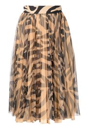 Off-White zebra-print flared skirt - Brown