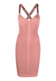 Off-White logo-strap mini dress - Pink