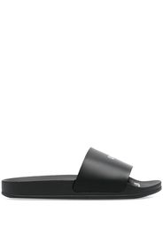 Off-White logo-print pool slides - Black