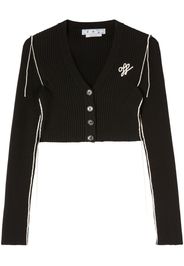 Off-White ribbed cropped cardigan - Black