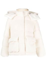 Off-White Arrows fleece-texture puffer jacket - Neutrals