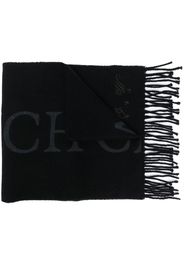 Off-White Quote-motif fringed scarf - Black