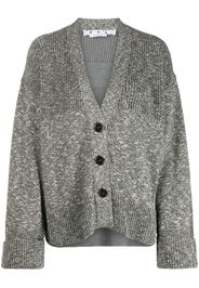 Off-White Diag-stripe mélange-effect cardigan - Grey