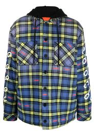 Off-White plaid-check shirt jacket - DUSTY BLUE WHITE