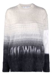 Off-White intarsia-logo crew-neck jumper - BLACK WHITE