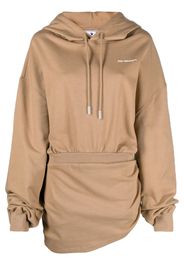 Off-White For All hooded sweatshirt dress - Brown