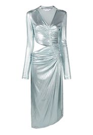 Off-White metallic draped midi dress - Blue
