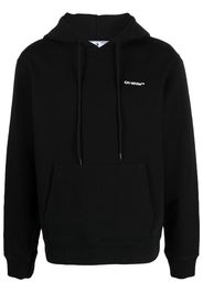 Off-White Wave Outl Diag print hoodie - BLACK WHITE