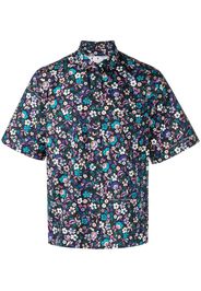 Off-White Flowers Summer cotton shirt - Black
