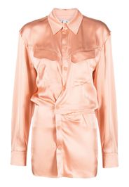 Off-White TOYBOX SATIN TWIST SHIRT DRES - Pink
