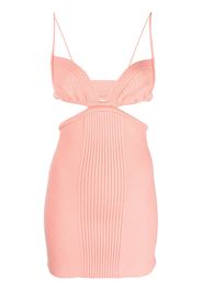 Off-White cut-out ribbed-knit minidress - Orange