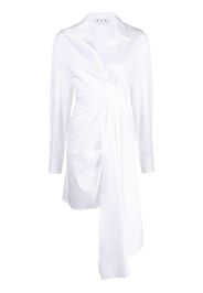 Off-White draped asymmetric cotton-poplin shirt dress