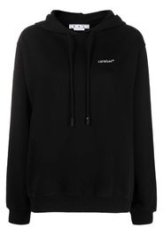 Off-White logo-print cotton hoodie - Black