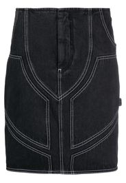 Off-White contrast-stitch denim skirt - Black