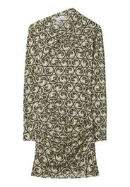 Off-White Moon-print gathered asymmetric dress - Neutrals