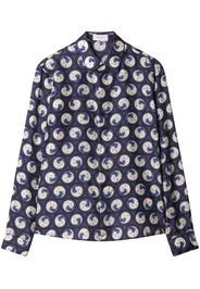 Off-White moon-print silk shirt - Blue
