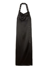 Off-White belt-detail satin maxi dress - Black