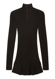 Off-White high-neck pleated knitted minidress - Black