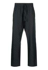Off-White logo-jacquard silk-blend trousers - Black