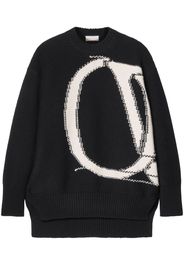 Off-White Ow Maxi logo-intarsia jumper - Black