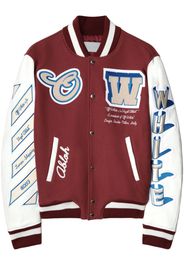 Off-White patch-detail bomber jacket - Red