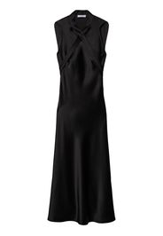 Off-White buckle-detail satin midi dress - Black