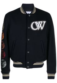Off-White graphic-print embroidered bomber jacket - SIERRA LEONE WHITE