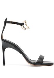 Off-White Pop Paperclip 105mm leather sandals - Black
