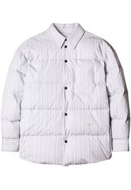 Off-White striped padded shirt jacket - Grey