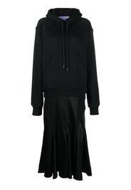 Off-White logo-embroidered hoodie dress - Black