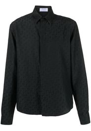 Off-White logo-print silk-cotton shirt - Black