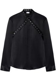 Off-White eyelet-strap silk shirt - Black