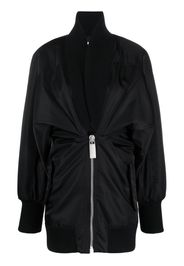 Off-White puff-sleeve zipped minidress - Black